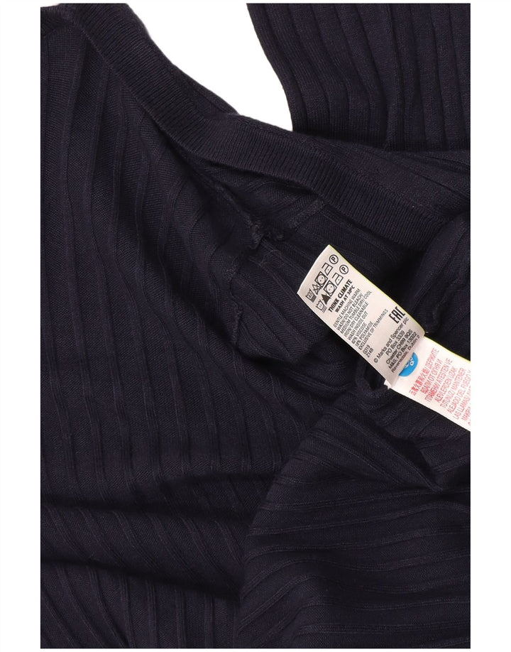 Marks & Spencer Dame Longline Cardigan Sweater UK 12 Medium Navy Blue