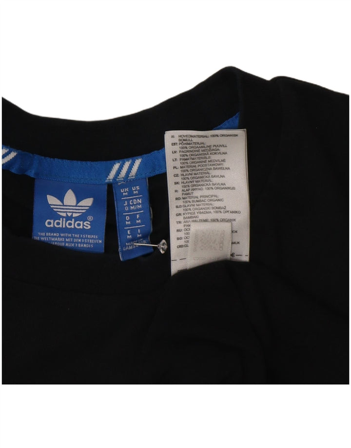 Adidas Herre grafisk T-shirt Top Medium Sort Bomuld