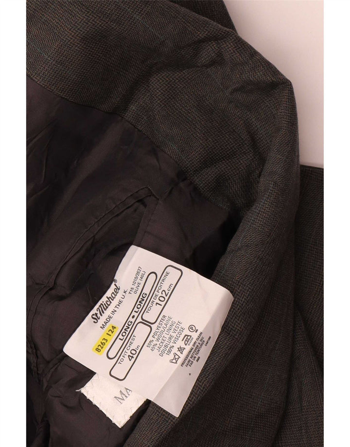 Marks & Spencer Herre Double Breasted Blazer Jacket UK 40 Medium Grey