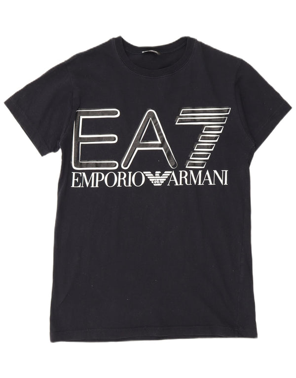 Emporio Armani Herre grafisk T-shirt Top Lille marineblå