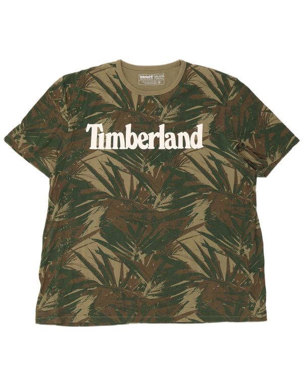 Timberland Herre Regular Fit Grafisk T-Shirt Top 3XL Khaki Blomsterbomuld