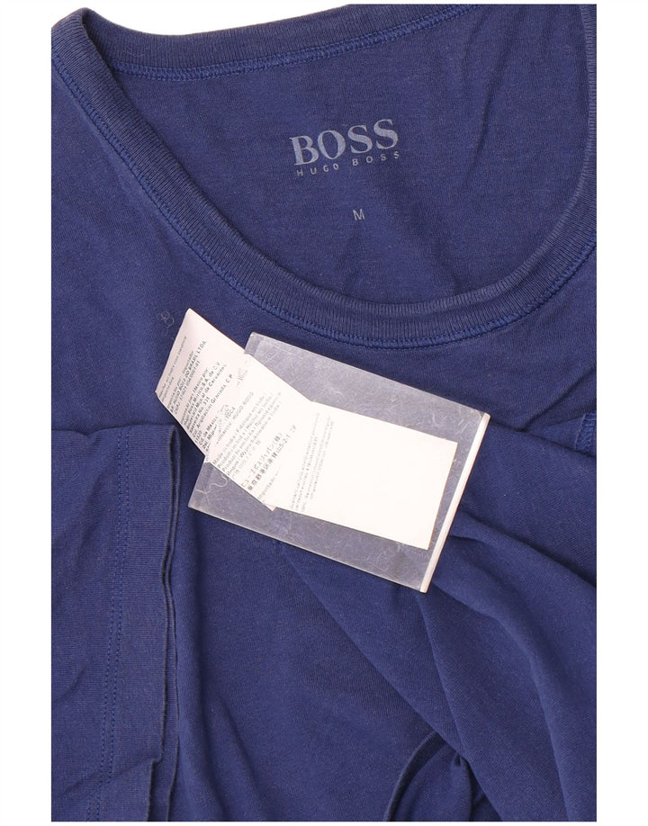 HUGO BOSS Herre T-Shirt Top Medium Navyblå Bomuld