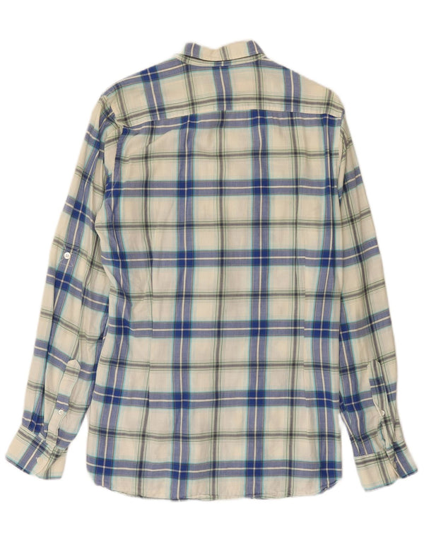 Ted Baker Herre flannelskjorte str. 2 Lille blå plaid bomuld