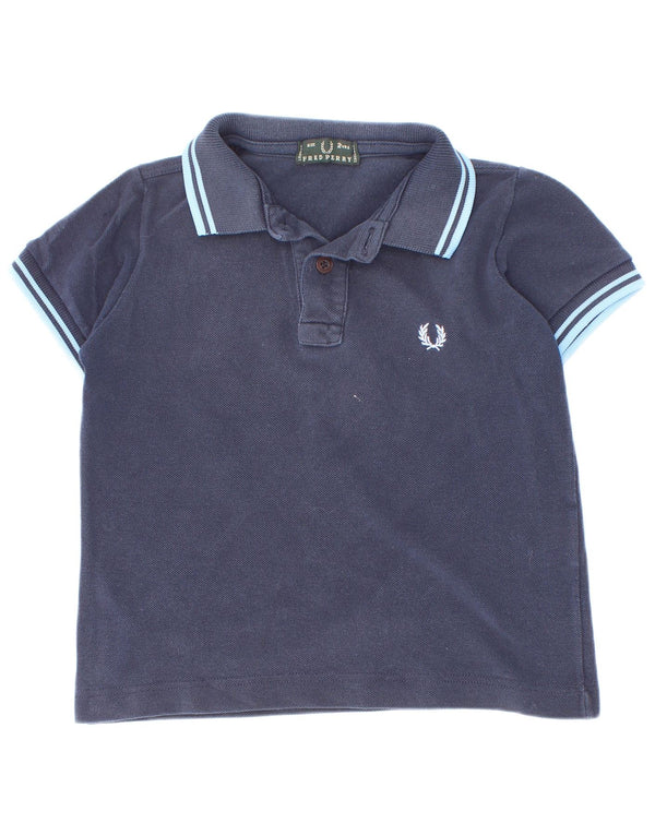 Fred Perry Baby drenge poloshirt 18-24 måneder marineblå stribet bomuld