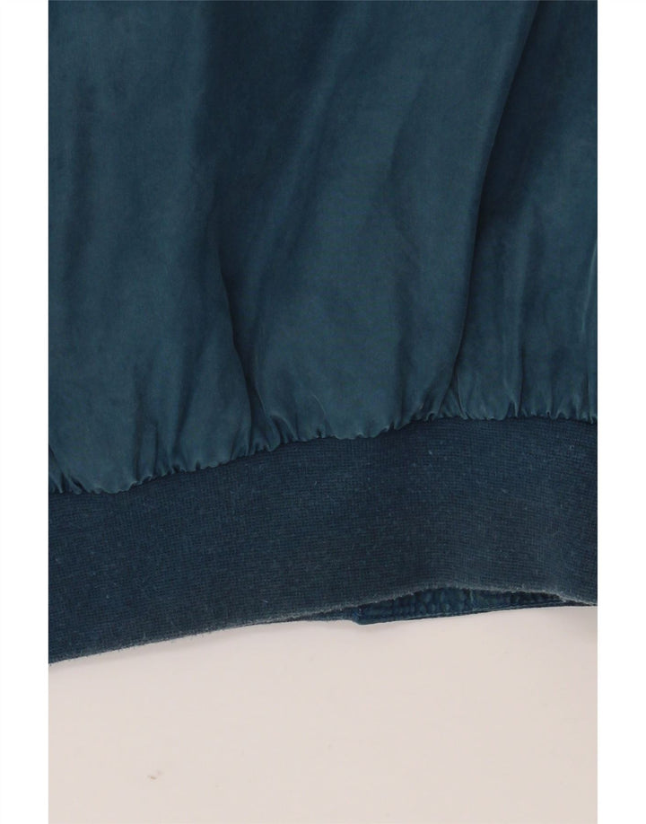 Vintage Herre Loose Fit Bomber Jacket IT 48 Medium Blue Silk