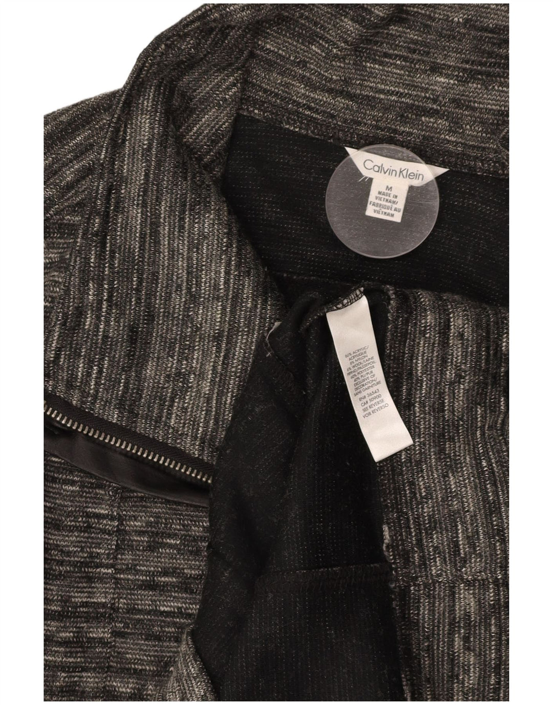 CALVIN KLEIN Dame cardigan sweater UK 14 Medium Grey Flecked Acryl