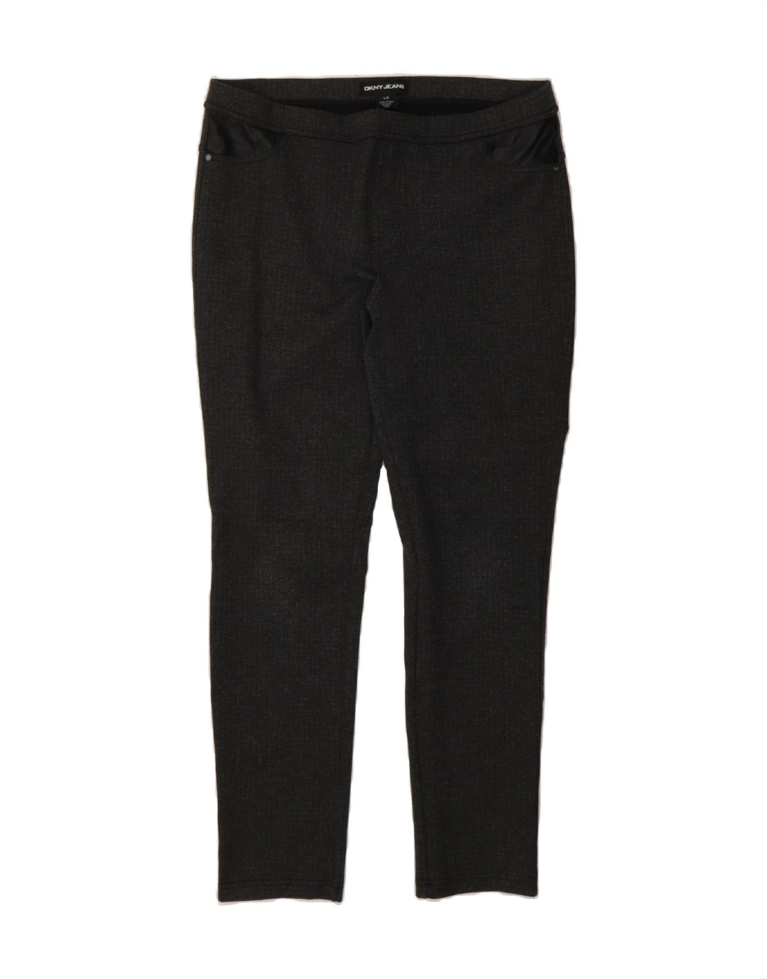 DKNY Womens Skinny Casual Trousers Large W34 L28 Grey Polyester Vintage Dkny and Second-Hand Dkny from Messina Hembry 