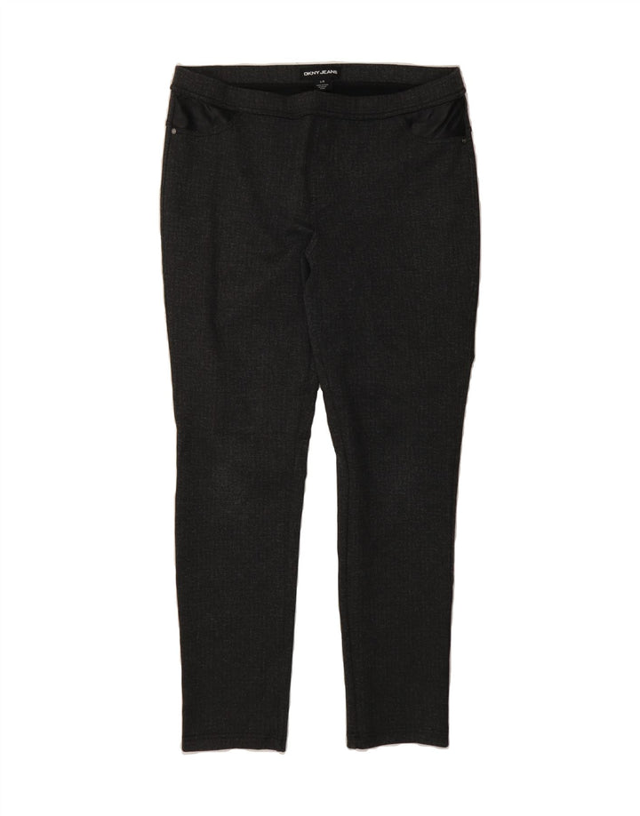 DKNY Womens Skinny Casual Trousers Large W34 L28 Grey Polyester Vintage Dkny and Second-Hand Dkny from Messina Hembry 