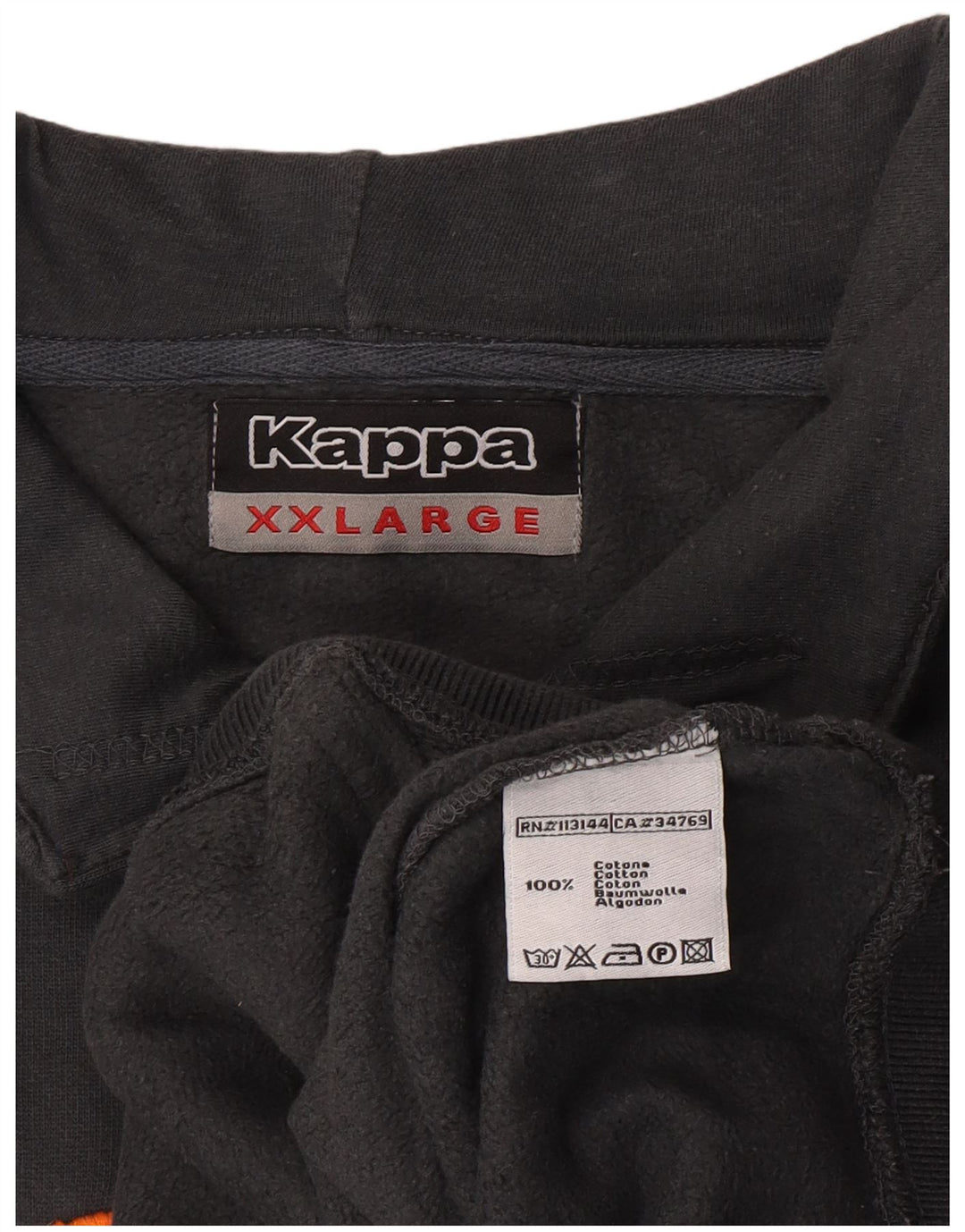 Kappa Herre Polo Neck Sweatshirt Jumper 2XL Grå Bomuld