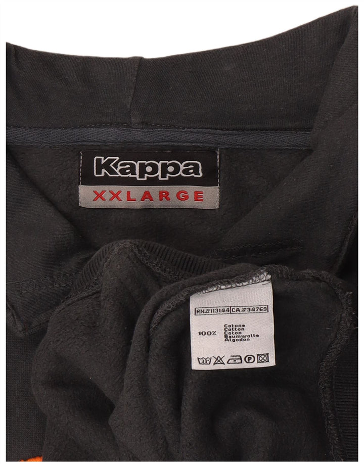 Kappa Herre Polo Neck Sweatshirt Jumper 2XL Grå Bomuld