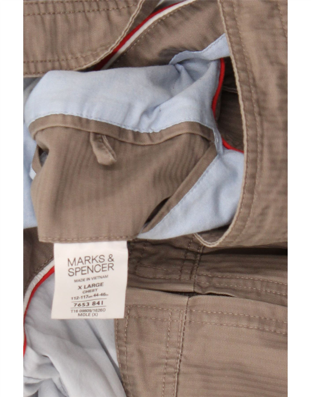 Marks & Spencer Bomberjakke til mænd UK 42 XL Beige nålestribet bomuld