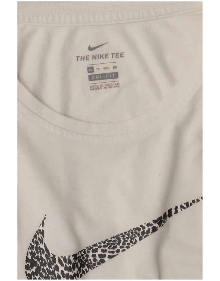 NIKE Dame Dri Fit Grafisk Vest Top UK 6 XS Hvid