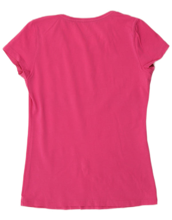 Adidas Dame Climalite Grafisk T-Shirt Top UK 12 Medium Pink