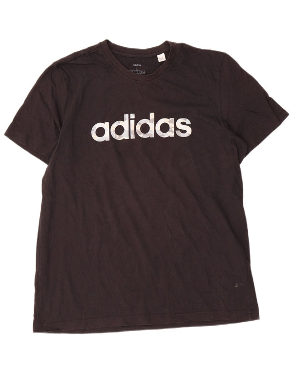 Adidas Grafisk T-shirt top til mænd, stor sort bomuld