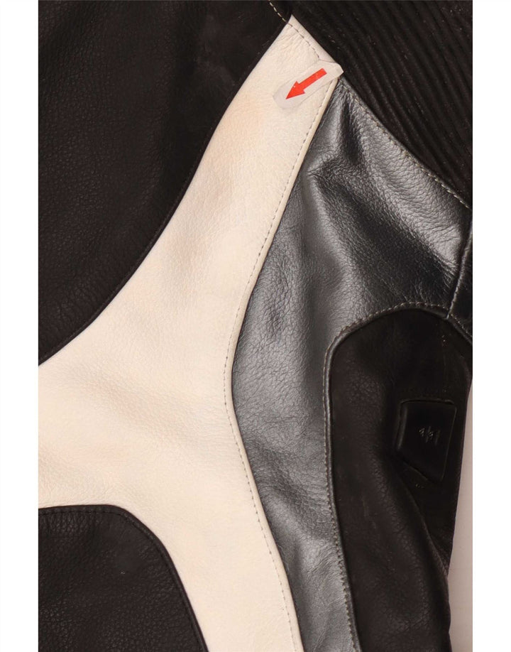 Giudici Herre Graphic Racing Jacket UK 36 Small Black Colourblock Læder