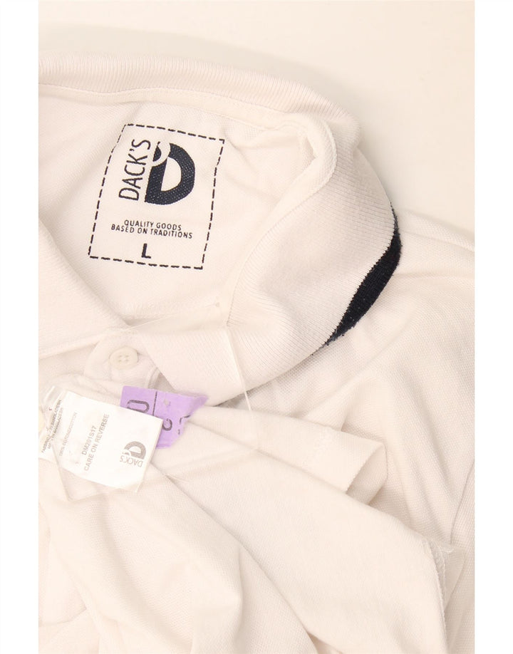 Dacks herre poloshirt stor hvid bomuld