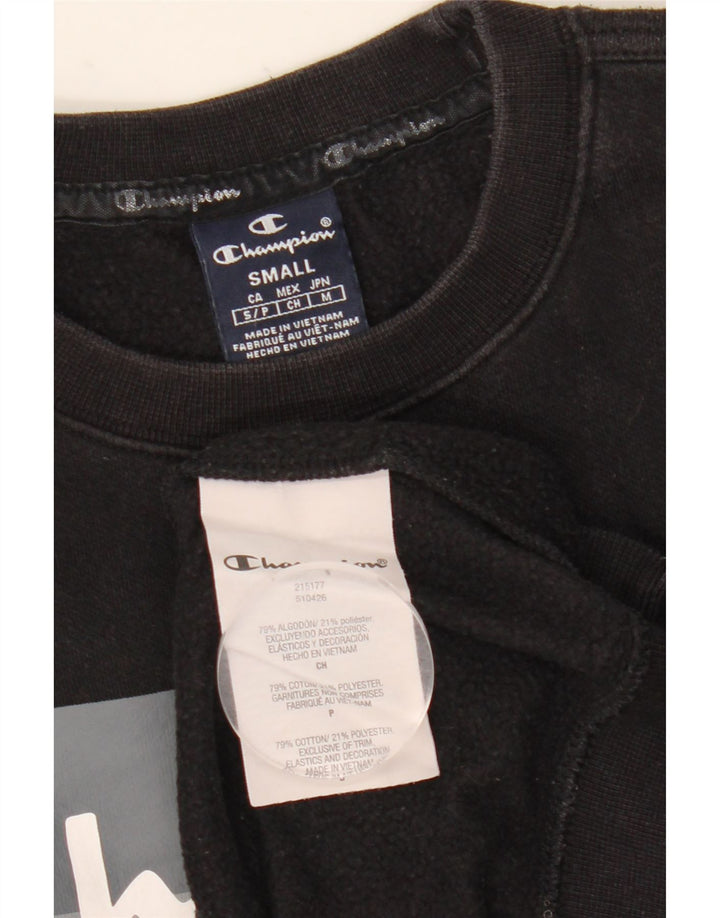 Champion Herre Grafisk Sweatshirt Jumper Lille Sort Colourblock Bomuld