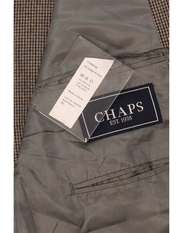 CHAPS Mens Longline 2 Button Blazer Jacket UK 44 2XL Grey Houndstooth
