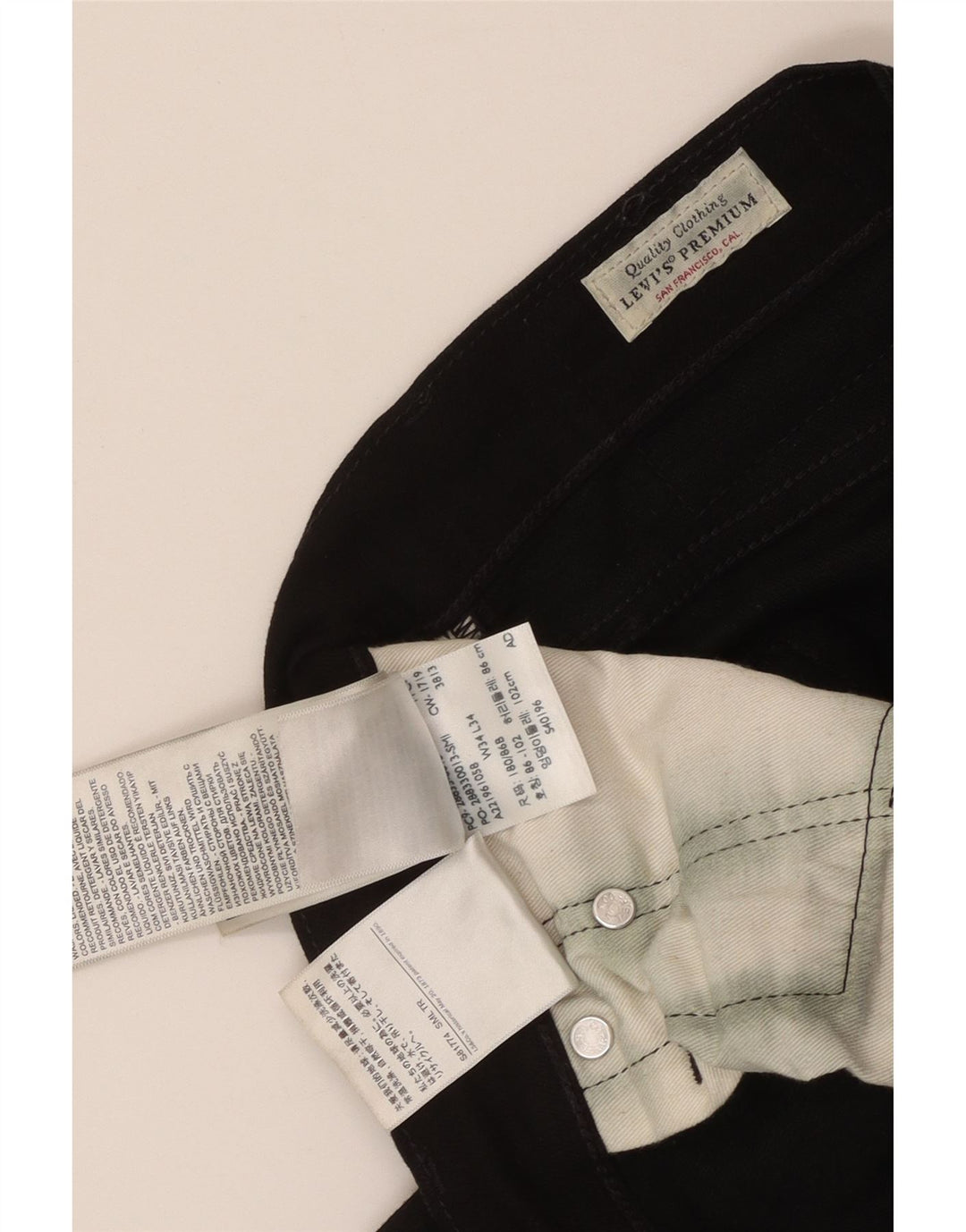 LEVI'S Herre 512 Slim Tapered Jeans W34 L34 Sort Bomuld