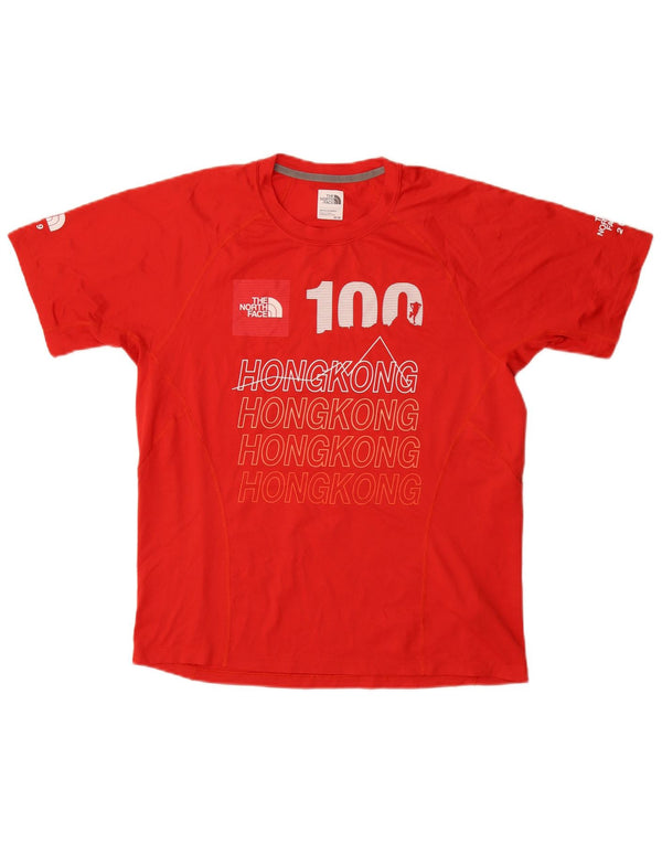 The North Face Herre Hongkong Grafisk T-Shirt Top Medium Rød Polyester