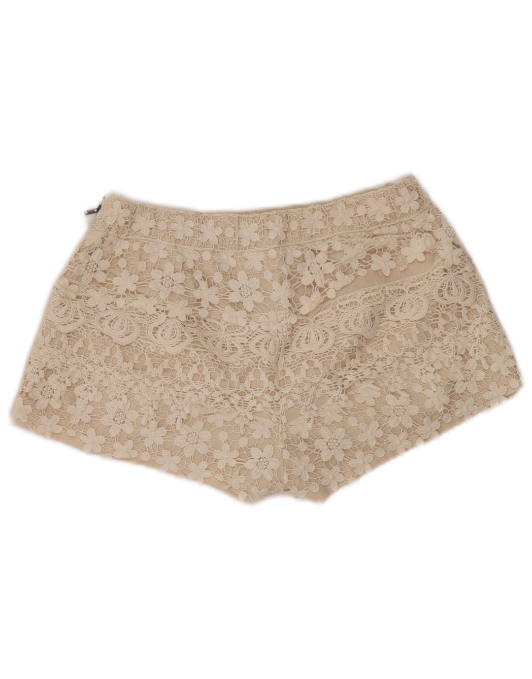 Zara Womens Hot Pants UK 14 Medium W30 Beige Blomsterbomuld