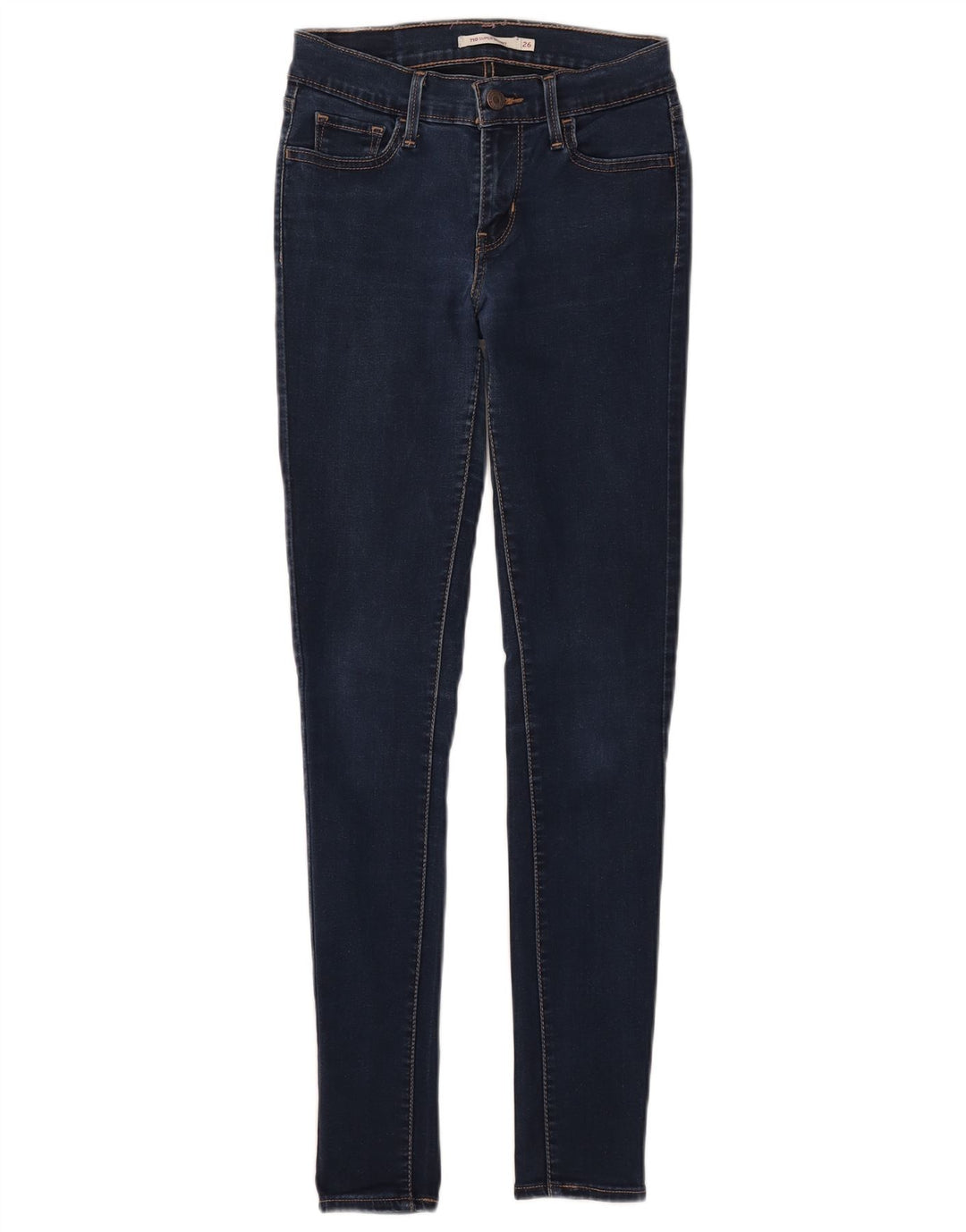 LEVI'S Dame 710 Super Skinny Jeans W26 L30 Marineblå polyester