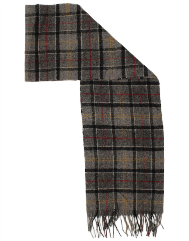 Barbour herre rektangel tørklæde One Size grå plaid lammeuld Classic