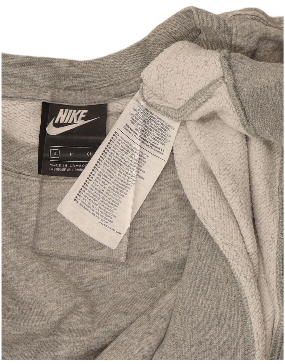 NIKE Sweatshirt til mænd, lille grå bomuld