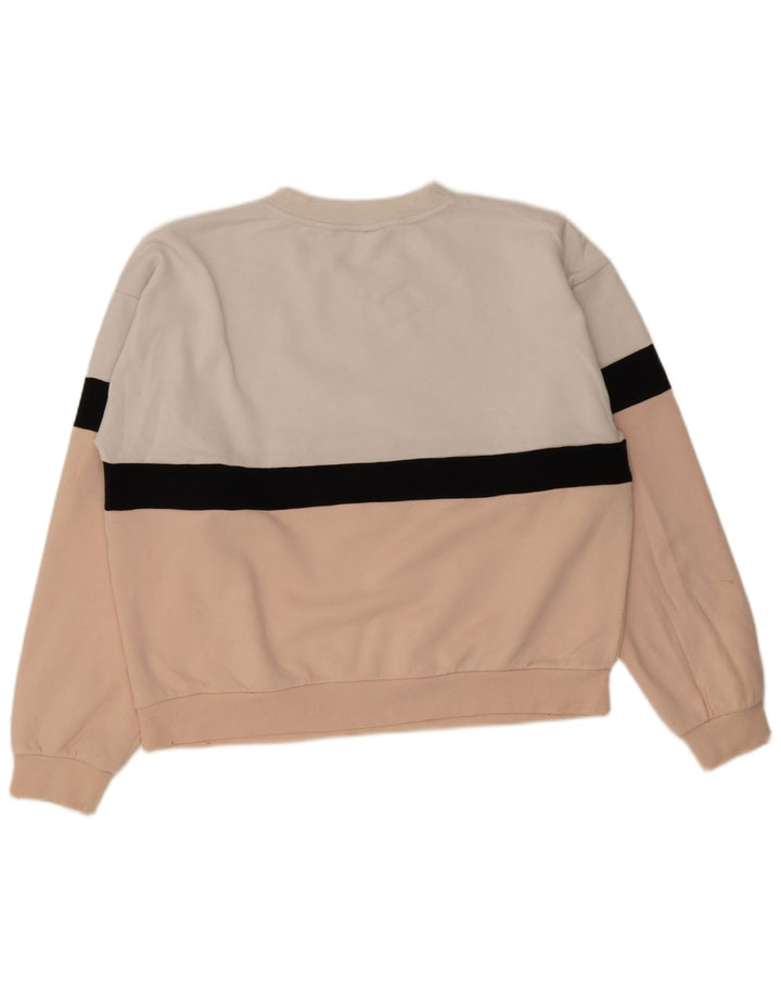 Fila Dame Grafisk Sweatshirt Jumper UK 22 3XL Pink Colourblock Polyester