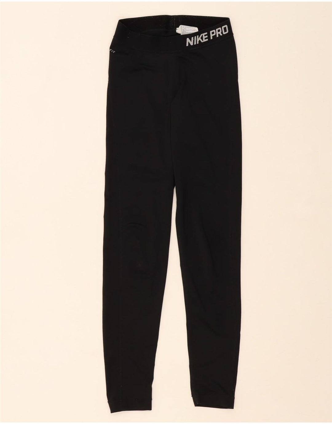 NIKE Womens Dri Fit Graphic Leggings UK 8 Small  Black Polyester Vintage Nike and Second-Hand Nike from Messina Hembry 