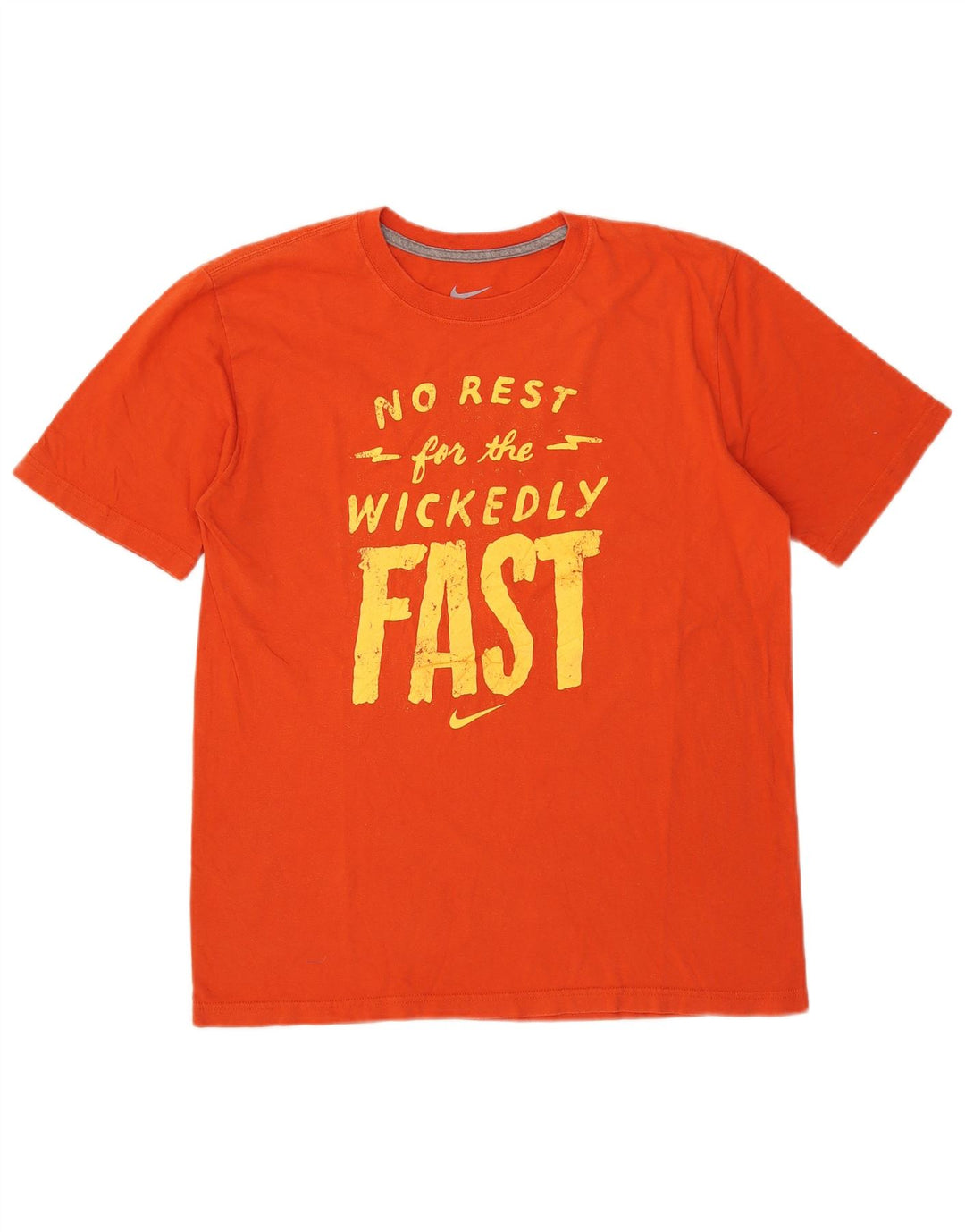 Nike Herre Regular Fit Grafisk T-shirt Top Medium Orange Bomuld