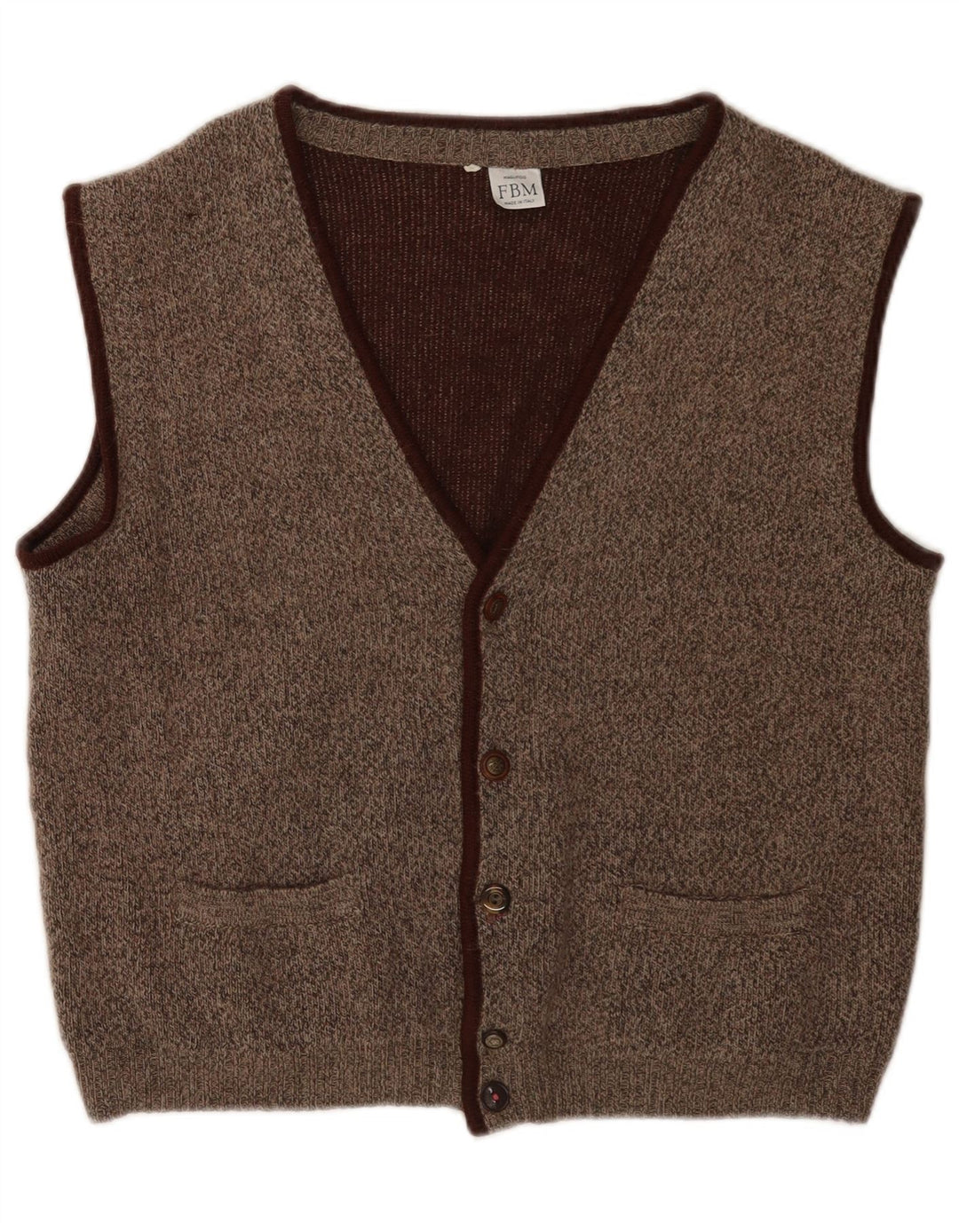 Vintage strikvest til mænd IT 50 Medium Brown Flecked Classic