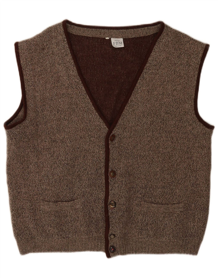 Vintage strikvest til mænd IT 50 Medium Brown Flecked Classic