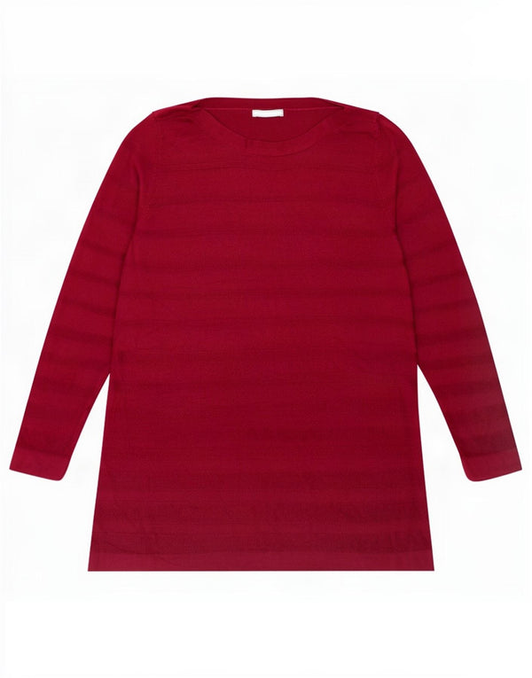 Marks & Spencer Dametop Langærmet UK 22 3XL Burgundy Akryl