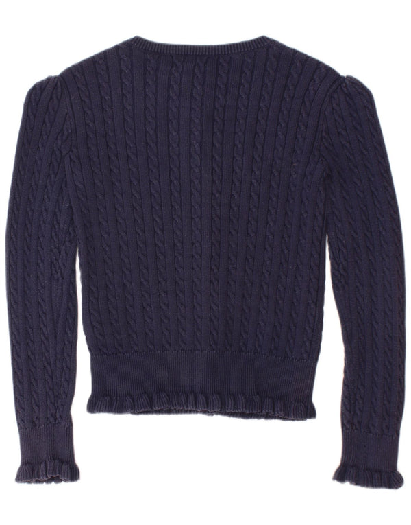POLO RALPH LAUREN Pige Cardigan Sweater 6-7 År Marineblå Bomuld