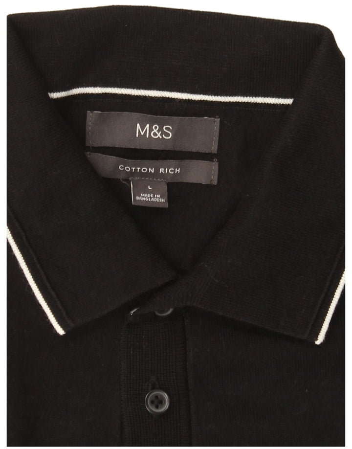 Marks & Spencer herre poloshirt Stor sort bomuld