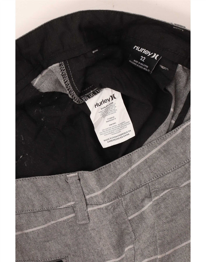 Hurley Herre Chino Shorts W32 Mellem grå stribet bomuld