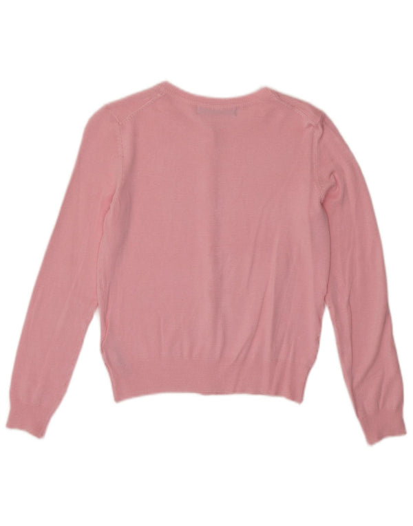 Marks & Spencer Womens Crop Cardigan Sweater UK 8 Small Pink Viscose