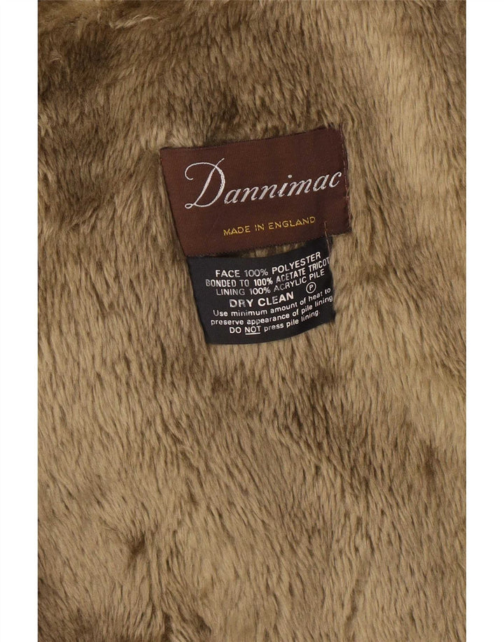 Dannimac Dame Sherpa Overfrakke UK 14 Large Khaki Polyester