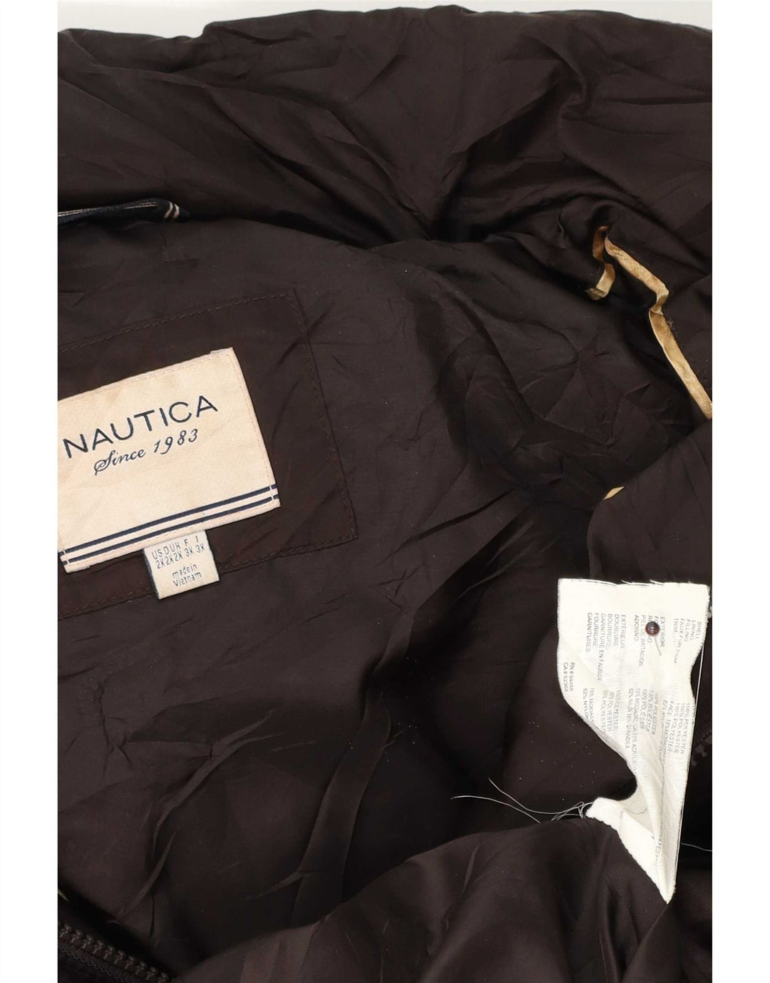 Nautica hættejakke til kvinder UK 20 2XL brun polyester