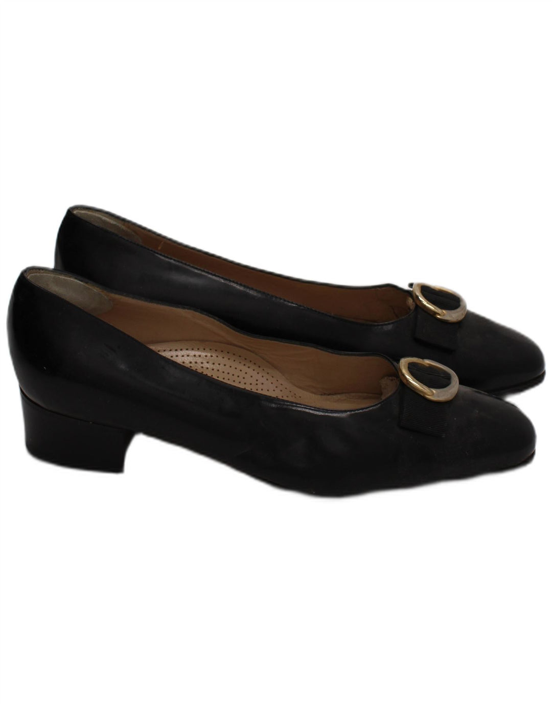 Valle Verde Dame Læder Ballet Flat UK Størrelse 6 Sort Læder
