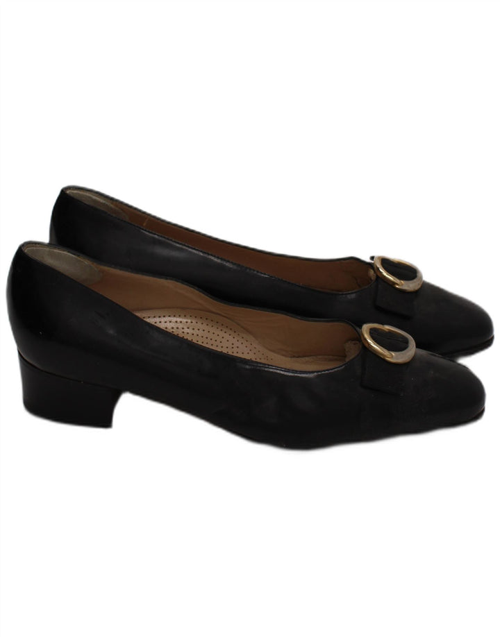Valle Verde Dame Læder Ballet Flat UK Størrelse 6 Sort Læder