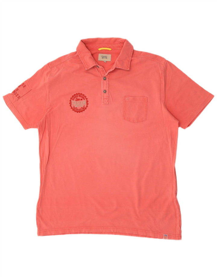 Camel Active Herre grafisk poloshirt 2XL Pink