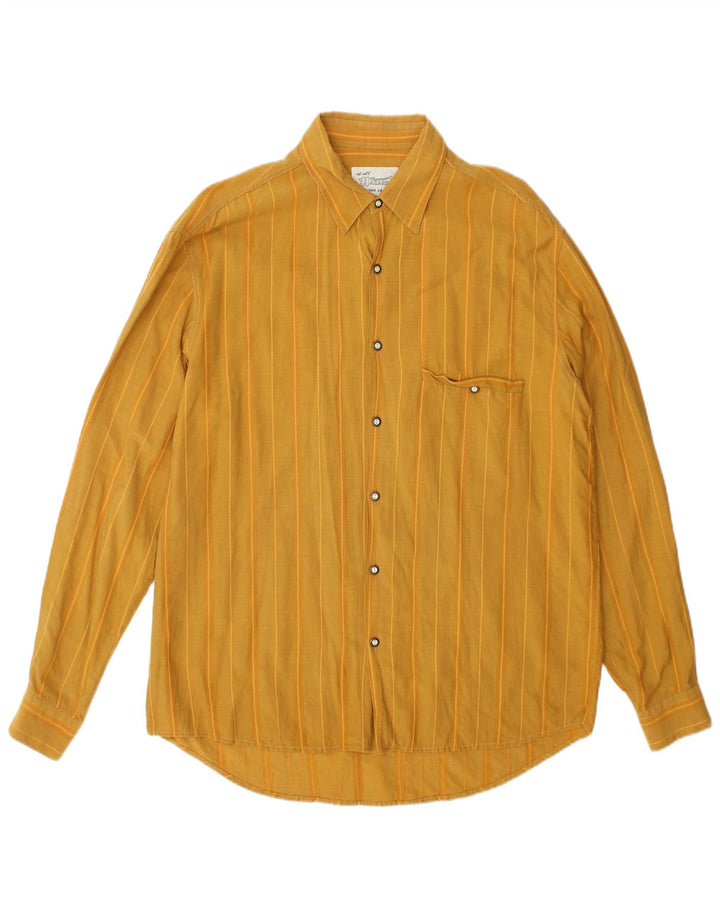 Vintage herreskjorte stor gul nålestribe