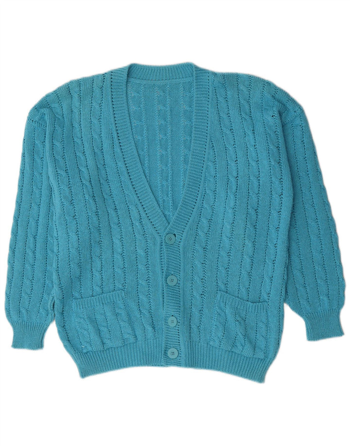 Vintage herre cardigan sweater stor blå