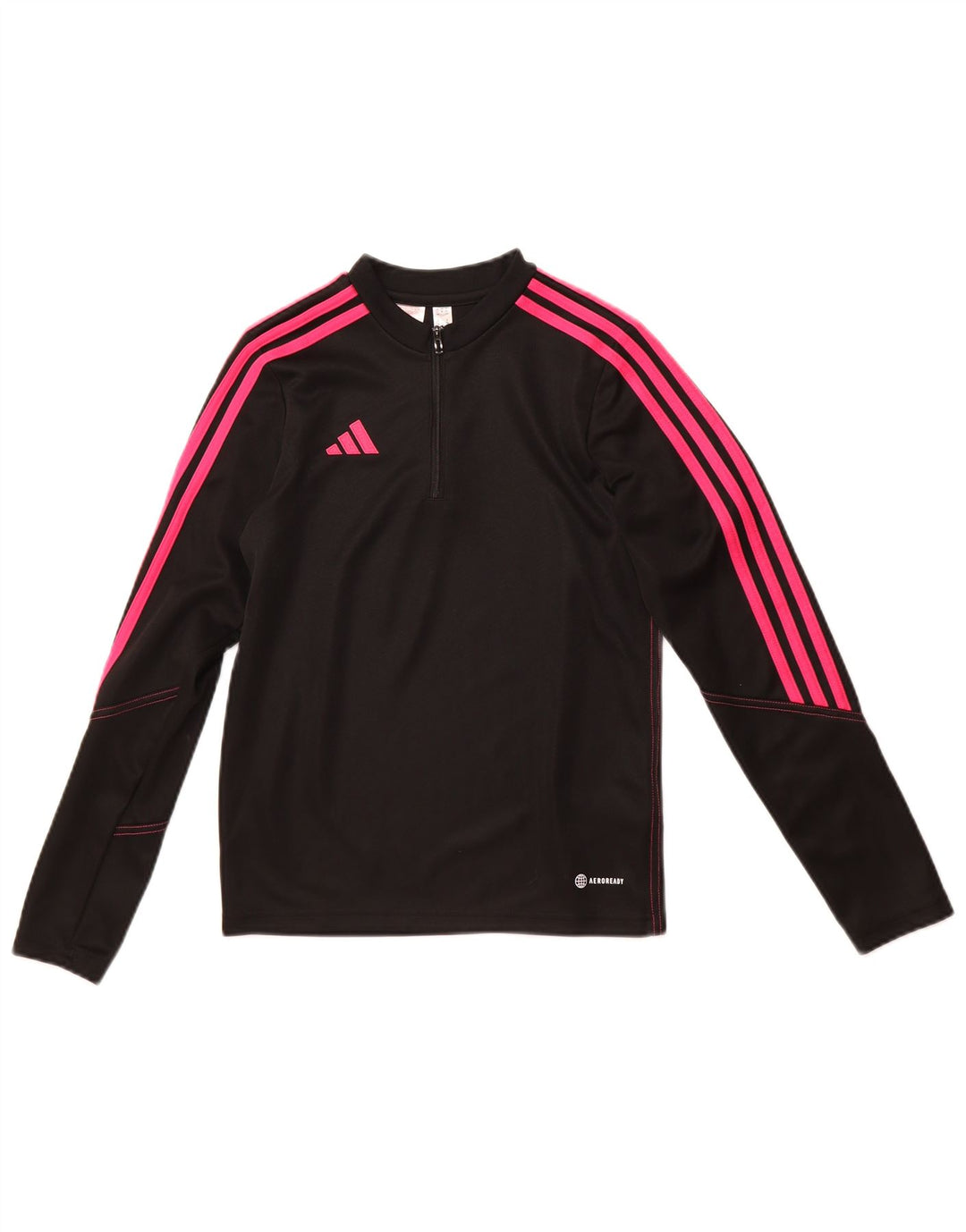 Adidas Girls Aeroready Pullover med lynlås-hals træningsdragt Top 11-12 år Sort