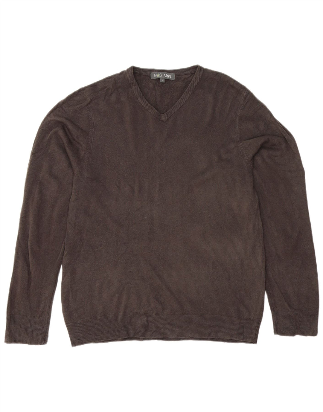 Marks & Spencer Herre V-hals sweater Stor Grå Akryl