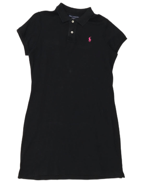 Ralph Lauren Dame Polo Dress UK 16 Large Black Bomuld