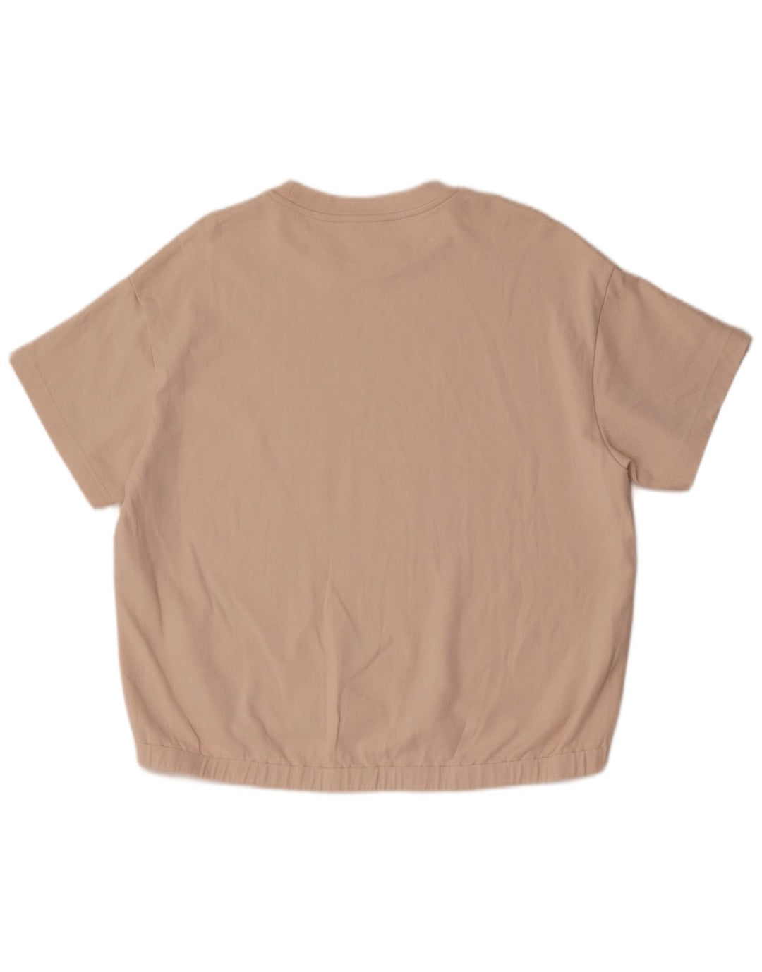 Massimo Dutti Dame T-Shirt Top UK 16 Stor Beige Bomuld