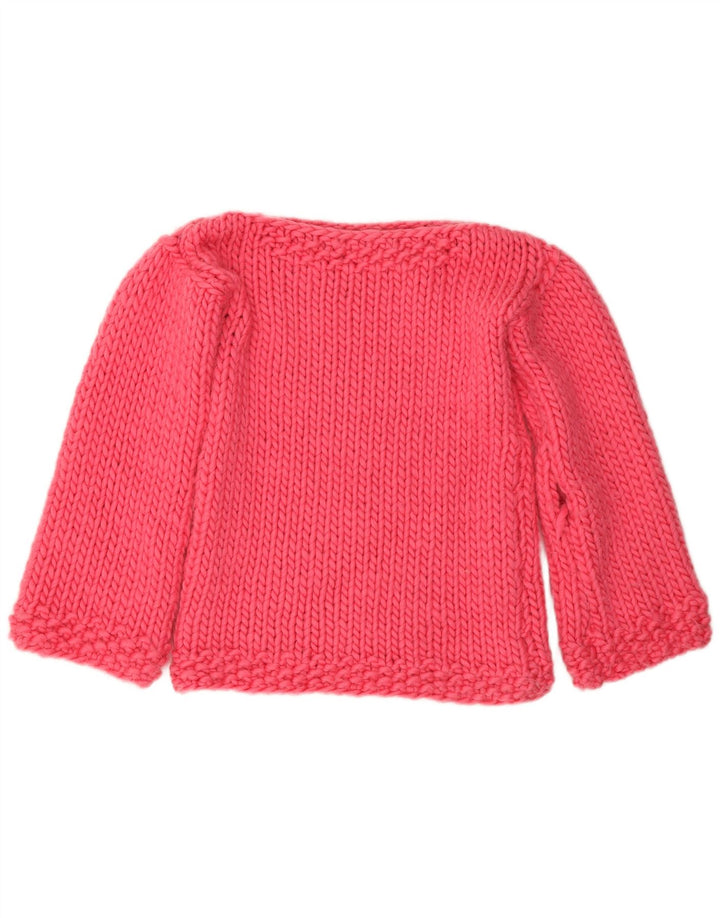 Vintage Dame Boat Neck Jumper Sweater UK 12 Medium Pink